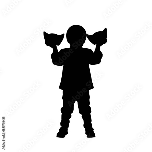 Young person holding golden ingots during a cultural celebration.