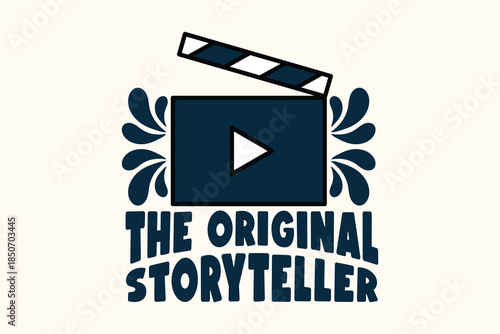 Film Production Clapperboard With Play Button Flat Design