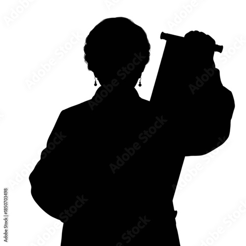 Smiling woman in traditional wedding attire holding a scroll.