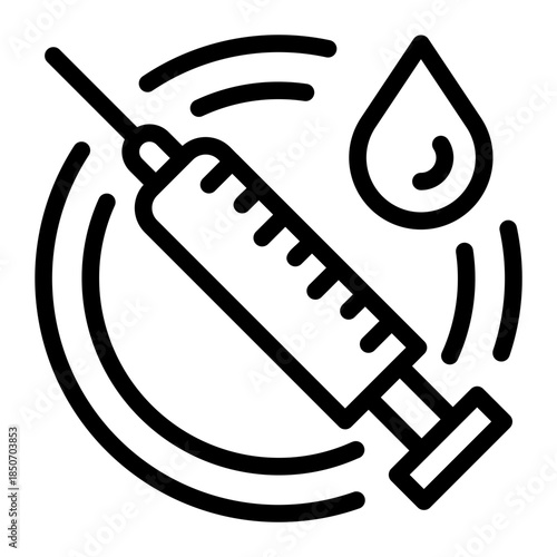 Medical Injection Syringe Blood Icon