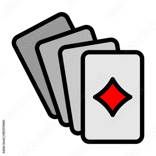 Royal Flush Vector Filled Icon Design