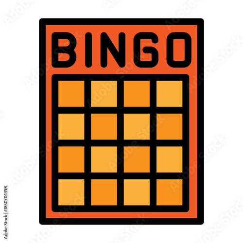 Bingo Card Vector Filled Icon Design