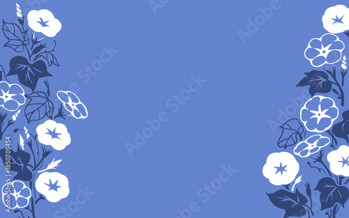 Romantic Violet Background with Decorative Morning Glory. Perfect for invitations, greeting cards, wallpapers, templates, and decorative print materials.