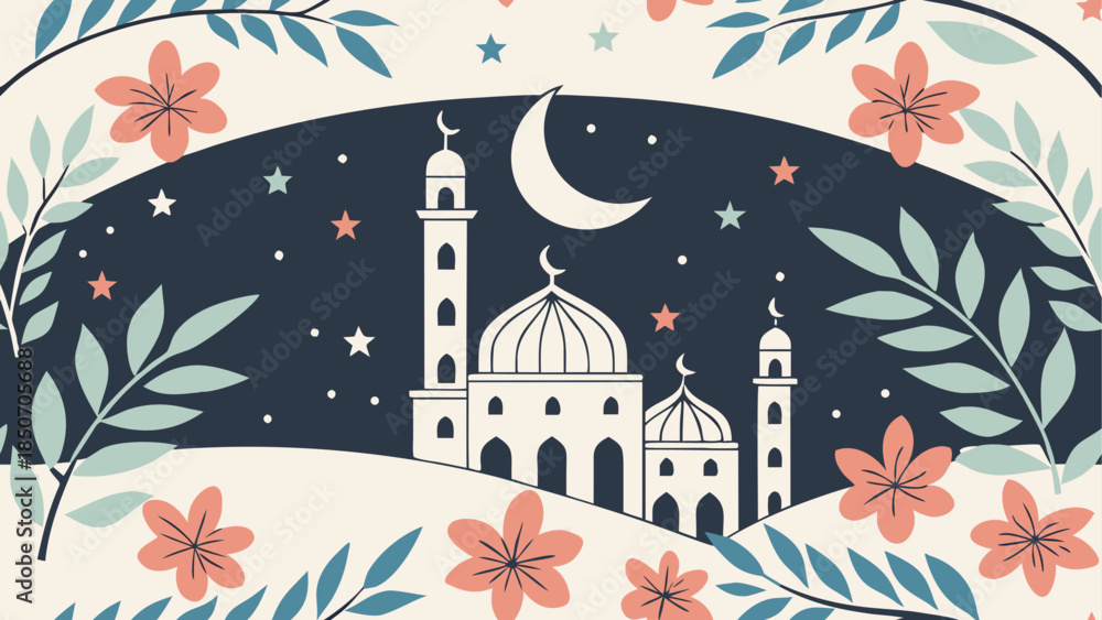 Fototapeta premium Night sky over the mosque