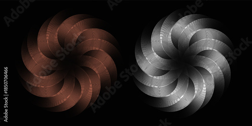 Gold and silver metal circle frames 3d vector realistic illustration. First, second and third place medals or buttons isolated on white background. Certified. Quality blank, empty badge set.