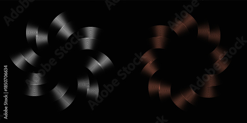 Gold and silver metal circle frames 3d vector realistic illustration. First, second and third place medals or buttons isolated on white background.vektor.eps 10