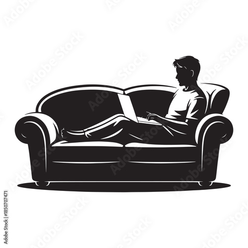 Person relaxing on sofa
