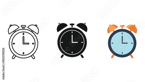 Alarm Clock Icon Set Illustration