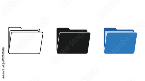 Office folders in white black and blue
