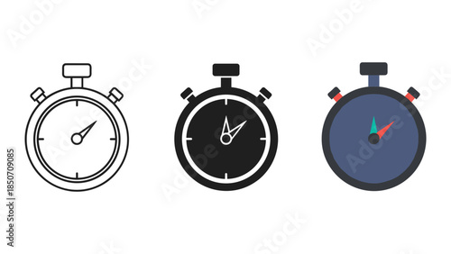 Stopwatch Icon Set Vector Illustration