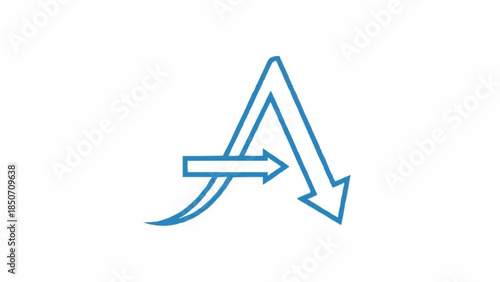 Abstract Arrow Symbol Representing Direction and Change.