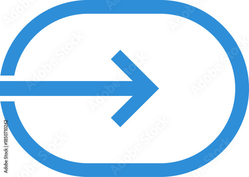 Blue arrow entering oval icon