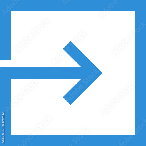 Blue login icon into square