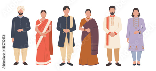 The image showcases a harmonious assembly of individuals in traditional cultural attire, celebrating diversity and cultural richness in a vibrant modern context.