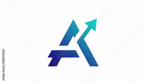 Abstract Letter A with Upward Arrow Graphic.