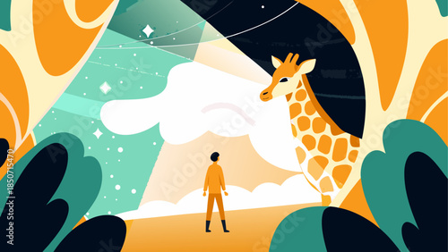 Giraffe reaching for the stars