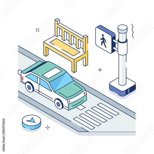 Take your hands on this amazing illustration of zebra crossing, trendy vector