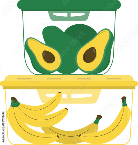 Fresh fruit in storage containers