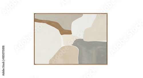 Abstract Art with Neutral Tones and Organic Shapes.