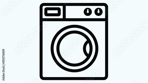 Modern washing machine icon for laundry and cleaning services, Generative AI.