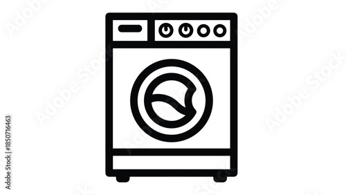 Modern washing machine icon for laundry and household chores, Generative AI.