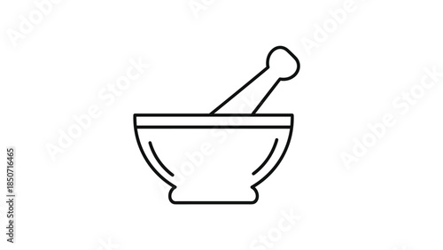 Mortar and pestle for mixing and crushing ingredients, Generative AI.