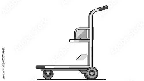 Modern industrial cart with handle and wheels for easy transportation, Generative AI.
