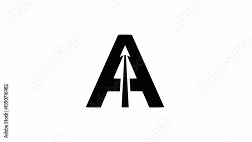Bold Black Letter A with Upward Arrow Symbol.