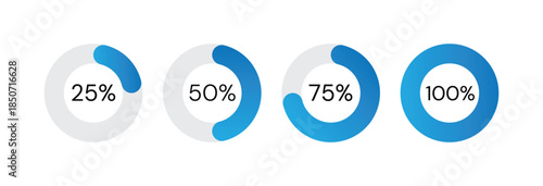 Set of circle percentage diagrams vector_for loading indicator web design, UI & Infographics