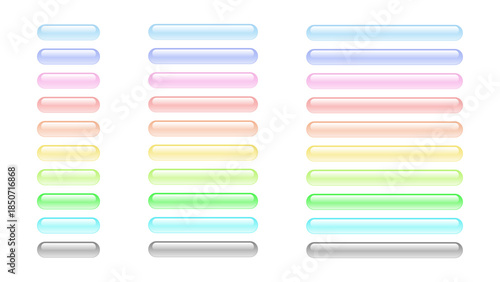 透明感のあるボタンのセット　カラフル