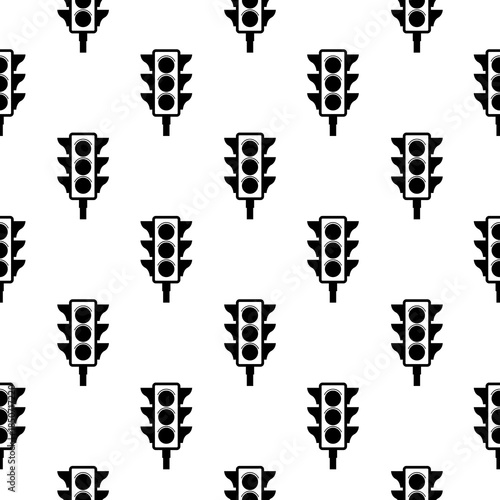 Traffic light seamless pattern isolated on white background