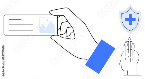 Identity management concept. Identity ed through cardholder visuals ensuring secure access. Identity protection enhances mental health and safety. For healthcare, security, digital access, safety