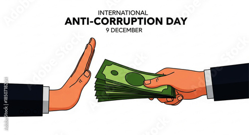 Hand Rejecting Bribe of Money, Symbolizing Anti-Corruption and Ethical Conduct.