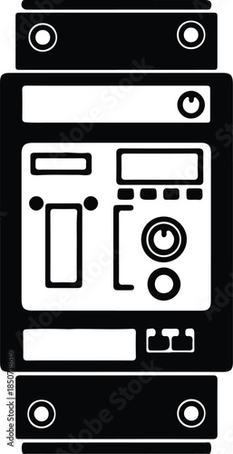 Silhouette Electrical Control Panel Interface Icon Minimalist Vector Illustration