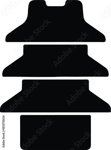 Silhouette Electrical Insulator Component Parts Vector Illustration