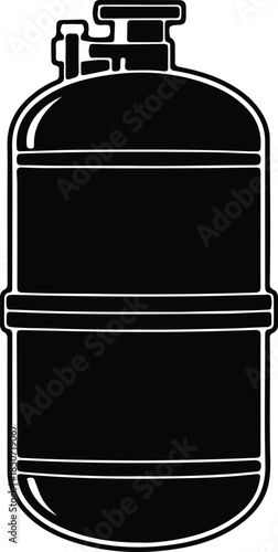 Silhouette Propane Gas Cylinder Fuel Tank Vector Illustration