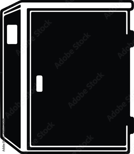 Silhouette simple modern refrigerator kitchen appliance icon vector illustration