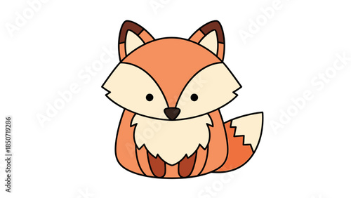 Adorable cartoon fox illustration featuring a small friendly orange fox with big ears.
