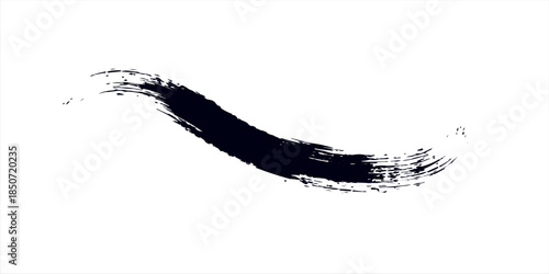 Curved Grunge Brush Stroke, Black Paint Splash Texture for Creative Design Projects. eps 10