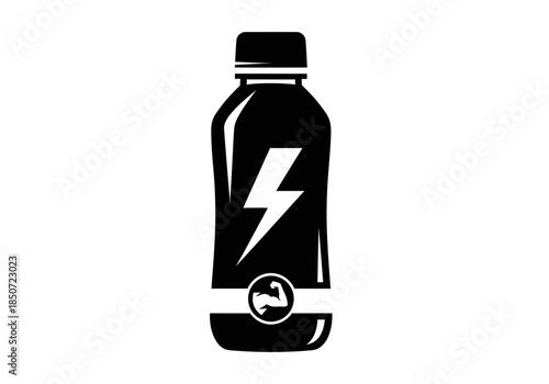 Vector illustration of an energy drink can with lightning icon, clipart style vector