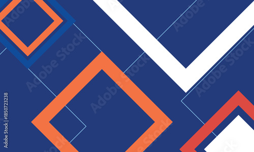 Vector geometric square shape blue,red,orange pattern background. modern design