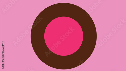 A 3d vector illustration of a pink number zero and a floral number eight symbol designed as a colorful round button icon for a creative web banner or business logo wallpaper pattern