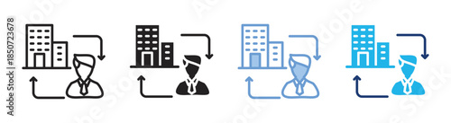 B2c icon set multiple style collection