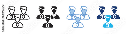 Committee icon set multiple style collection