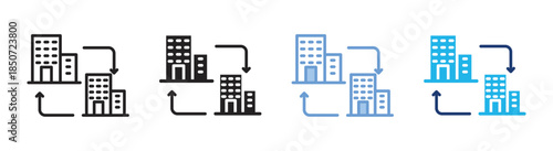 B2b icon set multiple style collection