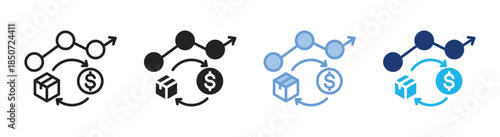 Trading icon set multiple style collection