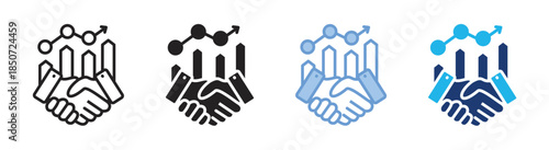 Partner icon set multiple style collection