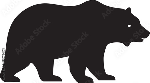 Vector collection Silhouette A striking black silhouette of a polar bear walking confidently across a clean white background isolated on white background. bear icon vactor