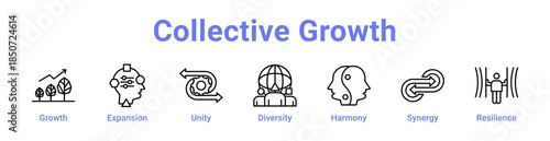 -Collective Growth Icon Banner Line Art