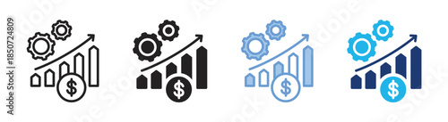 Business icon set multiple style collection